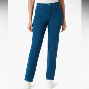 Gloria Vanderbilt Teal High Rise Pants, size 12